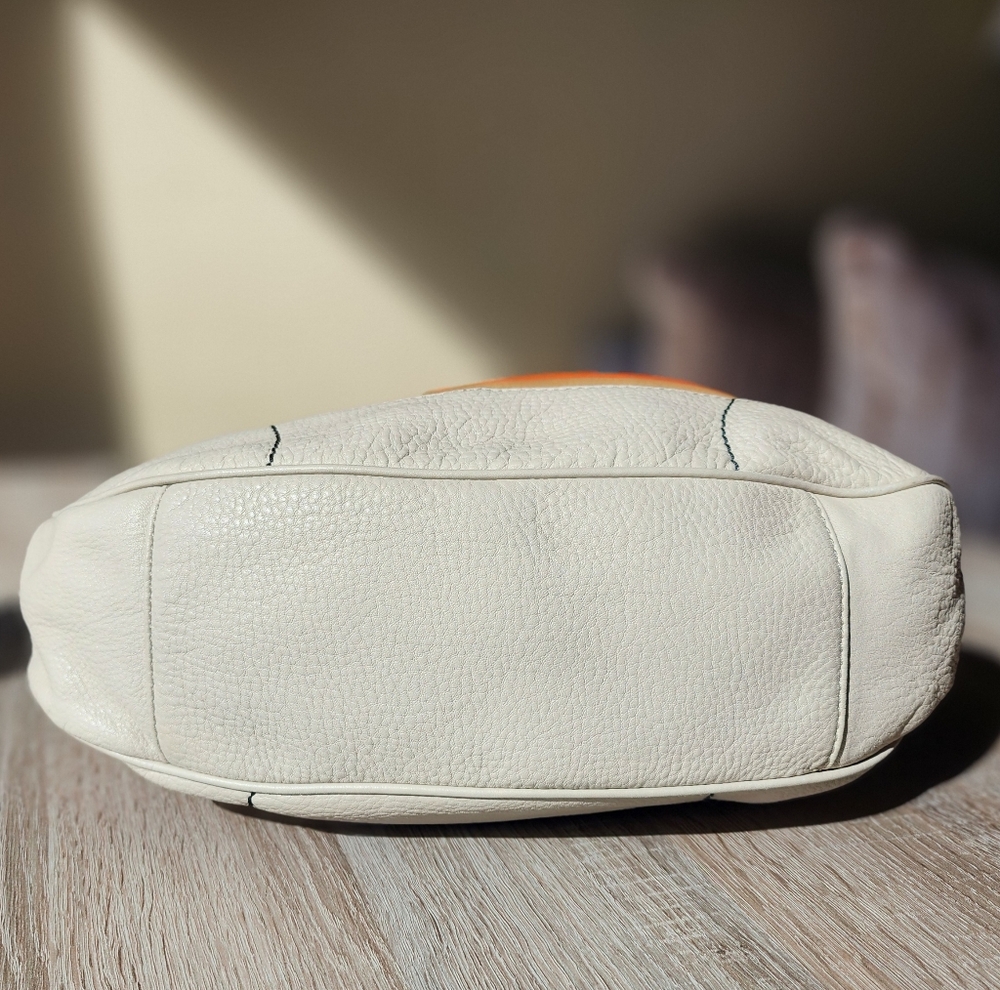 Orange and Cream orYANY Leather Shoulder Hobo Bag - Picture 9 of 9